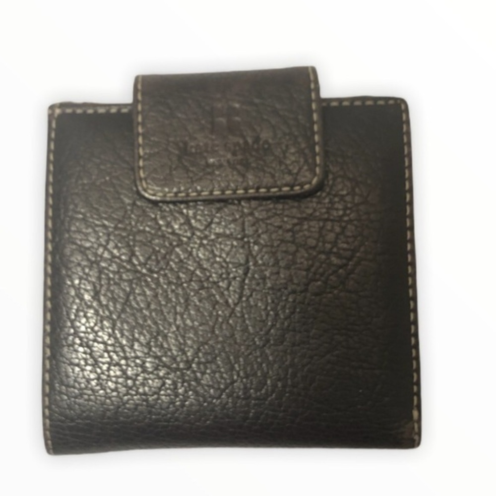 Kate spade brown leather compact vintage wallet
